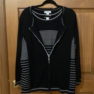 CJ Banks 2 piece set 1X top 2X jacket over the top